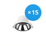 Voordeelpak 15x Noxion LED Downlight Apollo 9W 1100lm 60D - 840 Koel Wit | 145mm - Alu Reflector - UGR <19