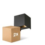 Duopak D'Lite Wandlamp Elingen Aluminium Zwart 4.9W 290lm - 830 Warm Wit | IP65 - Lichtsensor